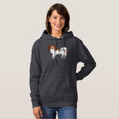 Pull À Capuche Papillon Rouge Et Blanc Dessin De Chien De Dessin (Devant entier)