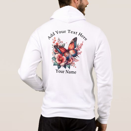 Pull À Capuche Papillon Spring Sublimation Clipart-96284 (Dos)