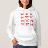 Pull À Capuche Papillon Tribal Rouge Ornemental (Devant)