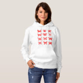 Pull À Capuche Papillon Tribal Rouge Ornemental (Devant entier)