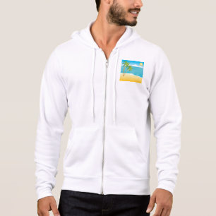 Pull À Capuche Paradis de plage tropicale avec palmiers