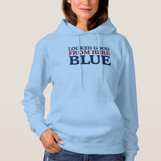 Pull À Capuche Paraissait Beau D'ici Bleu Maman De Baseball Drôle (Devant)
