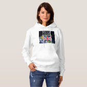 Pull À Capuche "Parles-tu anglais ?" en anglais. Drapeau et Terre (Devant entier)