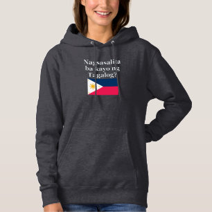Pull À Capuche Parlez-vous le tagalog ? en tagalog. Fanion