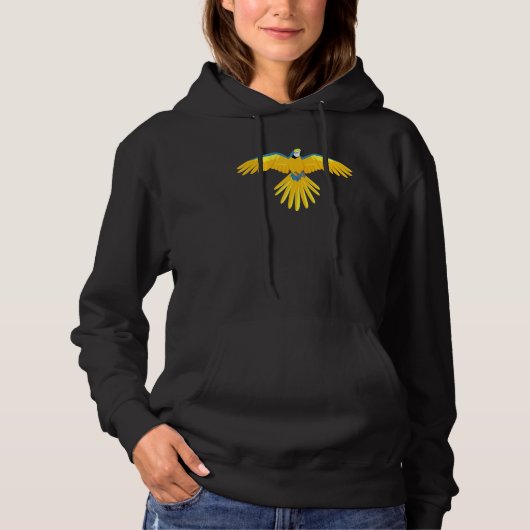 Pull À Capuche Parrot bleu jaune mignon Tropique Oiseau exotique (Devant)