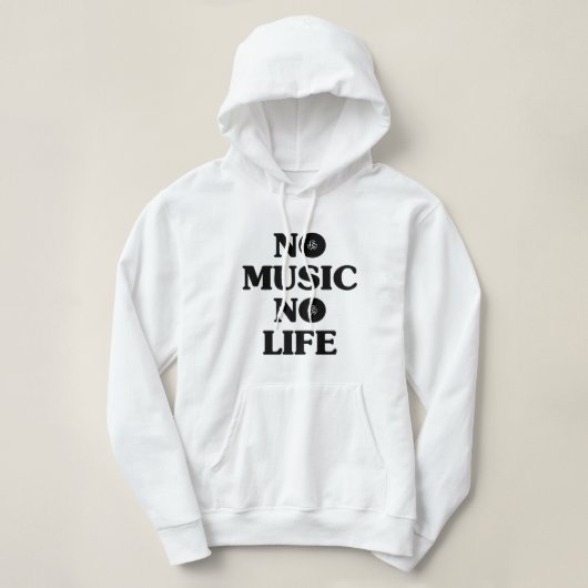 PULL À CAPUCHE PAS DE MUSIQUE PAS DE VIE (Design devant)
