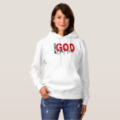 Pull À Capuche Pas de soucis – Assurance divine en rouge et noir (Devant entier)