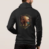 Pull À Capuche Passé Résonnant Garçon Fantaisiste et Bison (Dos)