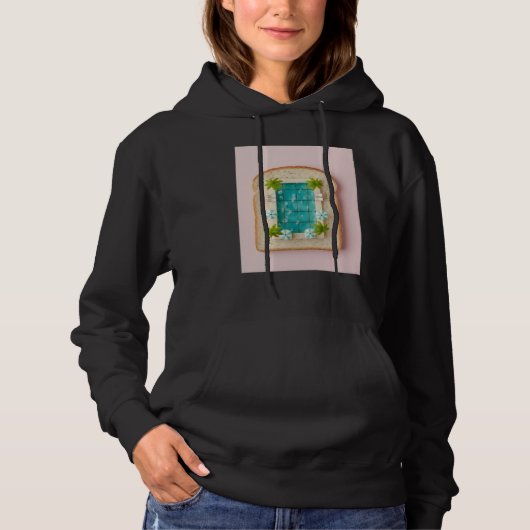 Pull À Capuche Pastel Vaporwave Pool Toast (Devant)