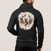 Pull À Capuche Patchwork Chat d'Halloween aux couleurs d'automne (Dos)