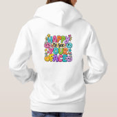 Pull À Capuche Patchwork Visage Joyeux Art Émoticône (Dos)