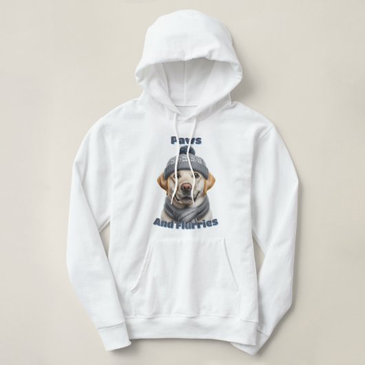 Pull À Capuche Pâtes et Flurries - Design Chien d'hiver (Design devant)