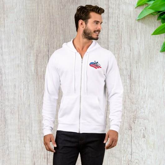 Pull À Capuche Patriotique USA Cyclisme Américain Drapeau Vélo Ri