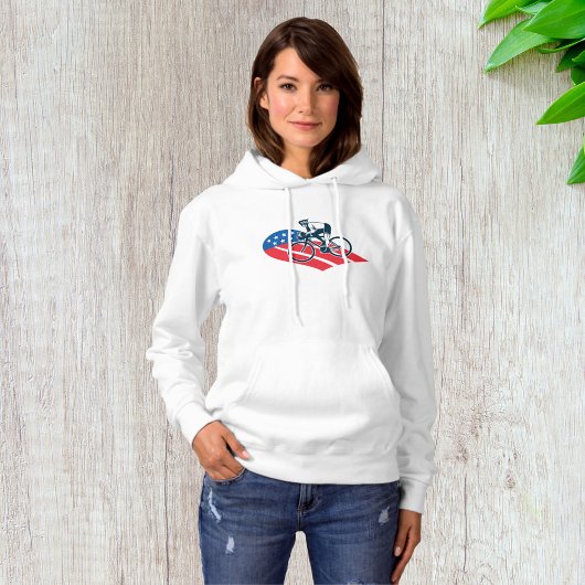 Pull À Capuche Patriotique USA Cyclisme Américain Drapeau Vélo Ri