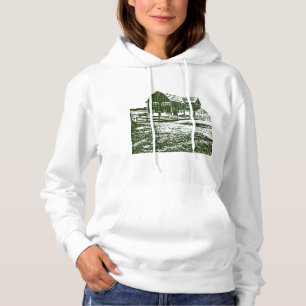 Pull À Capuche Paysage rural maison de ferme de style coupe