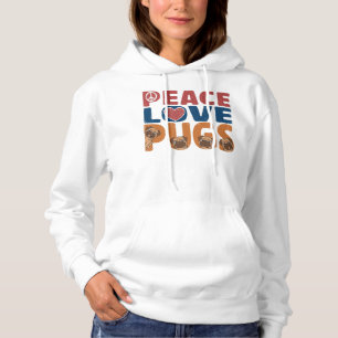 Pull À Capuche Peace Love Carlin Amoureux des chiens Pour Femmes