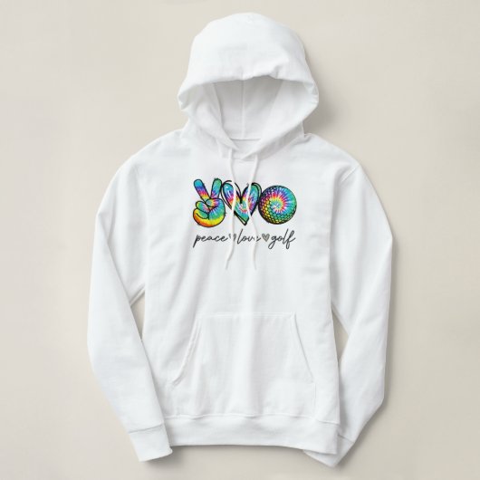 Pull À Capuche Peace Love Golf Tie Dye Cute Golf Amateurs (Design devant)
