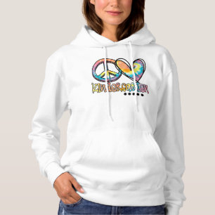 Pull À Capuche Peace Love maternelle Funny Tie Dye Premier Jour D