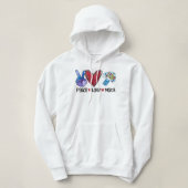 Pull À Capuche Peace Love Math Funny Enseignant (Design devant)