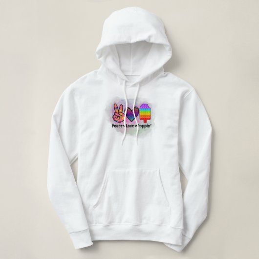 Pull À Capuche Peace Love Poppin' Tie Dye Push Fidget Toy (Design devant)
