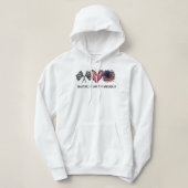 Pull À Capuche Peace Love Racing Drapeau America Racing Lovers (Design devant)