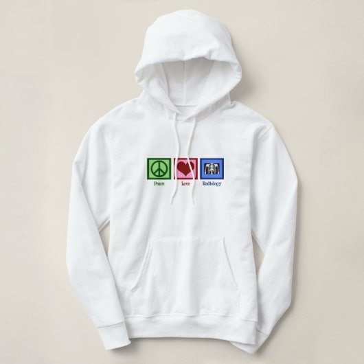 Pull À Capuche Peace Love Radiology Femmes (Design devant)