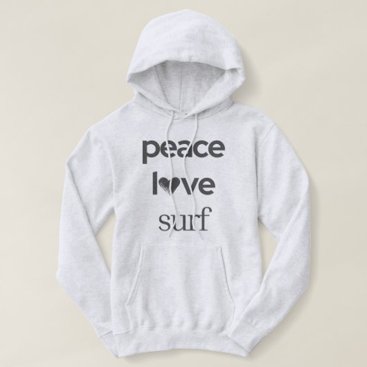 Pull À Capuche Peace Love Surf - Ocean Surfer -Coastal Beach Life (Design devant)