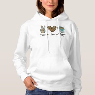 Pull À Capuche Peace Love Ultrasound Tech Sonographie
