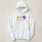Pull À Capuche Peace Love Wildcats School Team Spirit (Design devant)