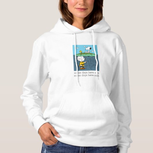 Pull À Capuche Peanuts | Jour Ensoleillé Jour Pluvieux Moitié & M (Devant)