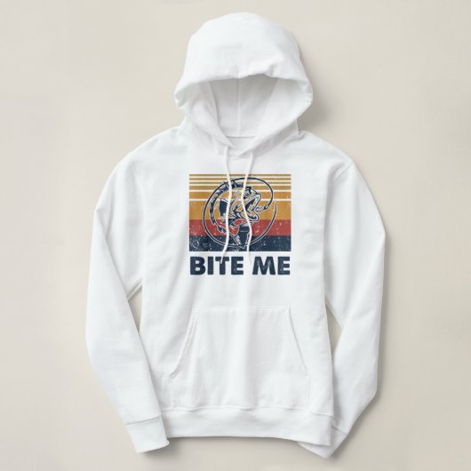 Pull À Capuche Pêche Hotte Bite Me Bass Catfish Pike Pêcheur F (Design devant)