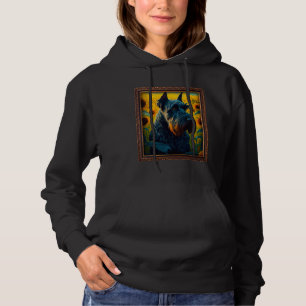 Pull À Capuche Peinture de tournesol géant Schnauzer maman femmes