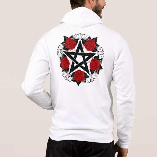 Pull À Capuche Pentagramme aux roses rouges (Dos)