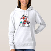 Pull À Capuche Père Noël en Course Humeur de Noël Vacances Drôle  (Devant)