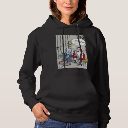 Pull À Capuche Père Noël En Prison sweatshirt à capuchon noir (Devant)