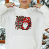 Pull À Capuche Père Noël imprimé léopard Gnome rouge Noël moderne