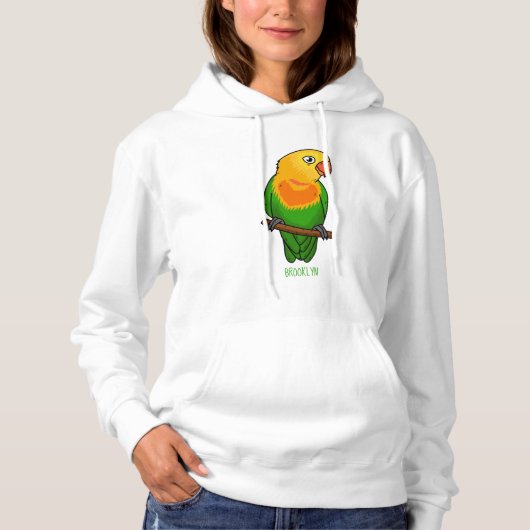 Pull À Capuche Perroquet cartoonique de l'amour mignon (Devant)