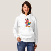 Pull À Capuche Perroquet et noix de coco avec paille à boire (Devant entier)