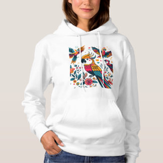Pull À Capuche Perroquets colorés Art tropical