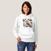 Pull À Capuche Perroquets colorés Art tropical (Devant entier)