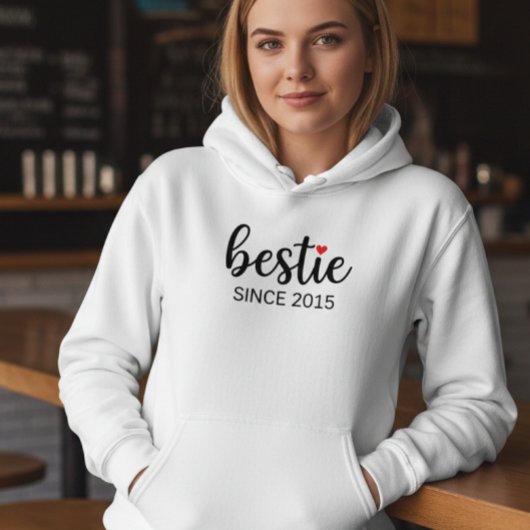 Pull À Capuche Personalized Besties Hoodie BFF Date Shirt