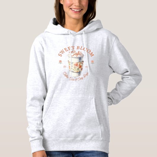 Pull À Capuche Personalized Cozy & Cute Sweet Bloom Coffee Café (Devant)