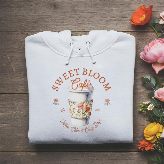Pull À Capuche Personalized Cozy & Cute Sweet Bloom Coffee Café