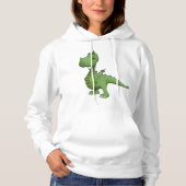 Pull À Capuche Personnage de dinosaure vert avec des pointes viol (Devant)