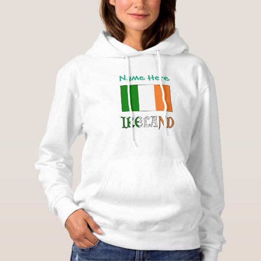 Pull À Capuche Personnalisation Irlande Drapeau Irlandais Vert (Devant)
