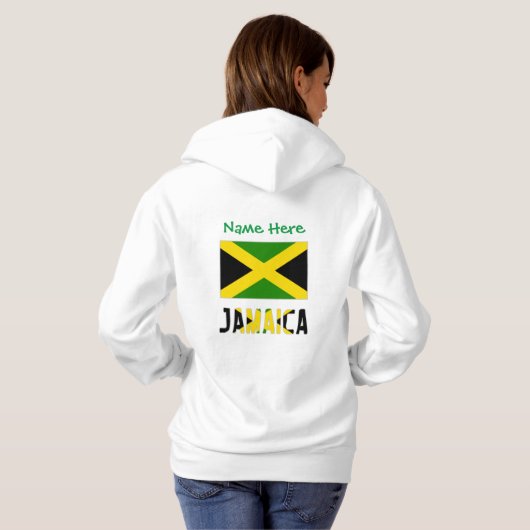 Pull À Capuche Personnalisation verte du drapeau jamaïcain (Dos entier)