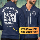 Pull À Capuche Personnalisé Navy Adventure Papa Trail Edition