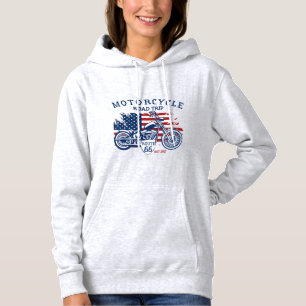Pull À Capuche Personnaliser Circuit Moto Route 66 Drapeau USA