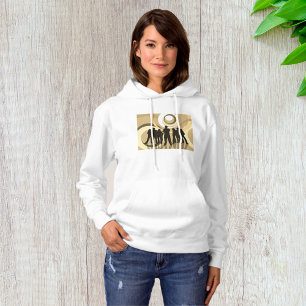 Pull À Capuche Personnes en silhouette rétro avec des cercles abs