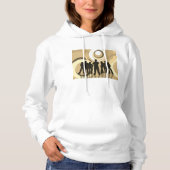 Pull À Capuche Personnes en silhouette rétro avec des cercles abs (Devant)